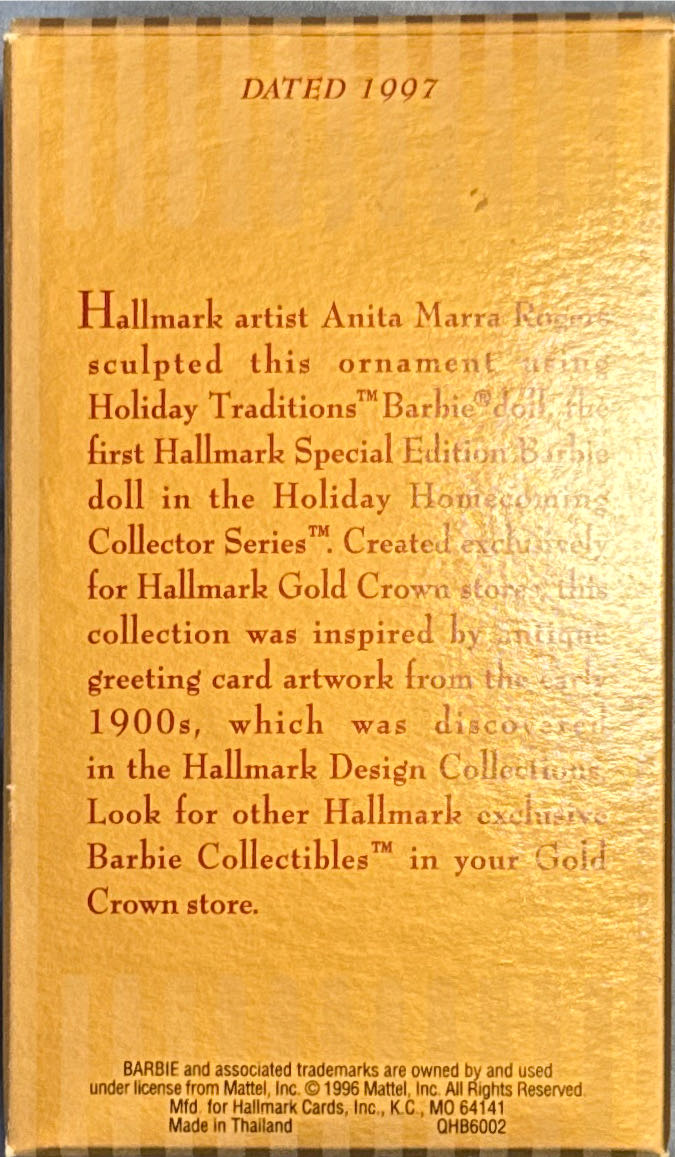 Holiday Traditions Ornament - Hallmark doll collectible [Barcode 015012430561] - Main Image 3