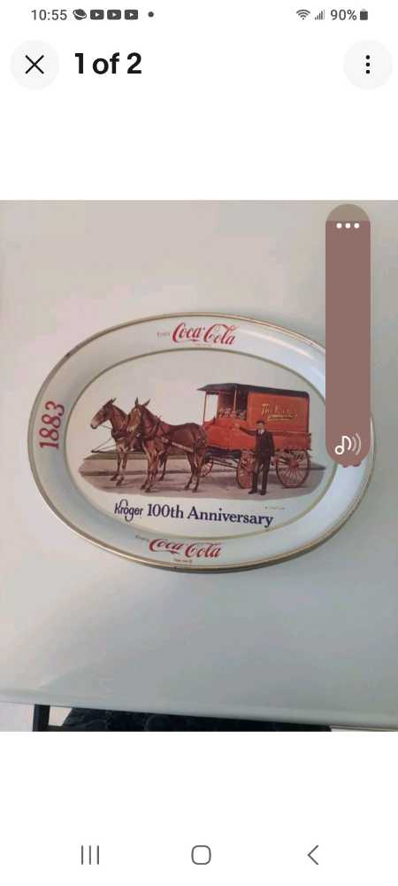 Coca-Cola Metal Tray 100th Kroger Anniversary 1983 - Coca-Cola vinyl figure collectible - Main Image 2