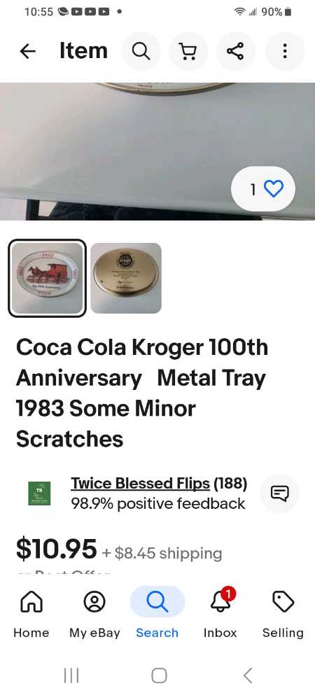 Coca-Cola Metal Tray 100th Kroger Anniversary 1983 - Coca-Cola vinyl figure collectible - Main Image 3