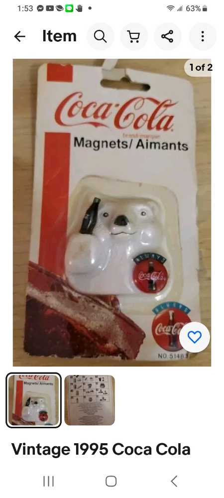 Coca-Cola Magnets Polar Bear 1995 - Coca-Cola vinyl figure collectible - Main Image 4