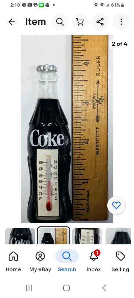 Coca-Cola Magnets Thermometer Mini Coke Bottle 1997 - Coca-Cola vinyl figure collectible - Main Image 2