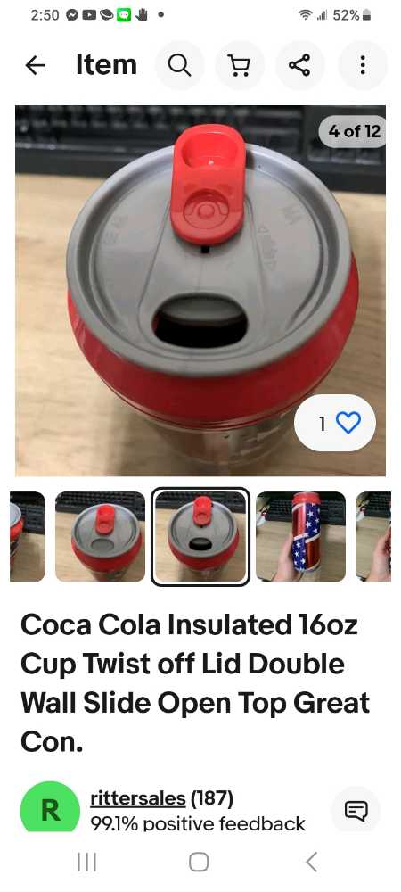Coca-Cola Cup Insulated 16oz Twist Off Lid - Coca-Cola vinyl figure collectible - Main Image 3