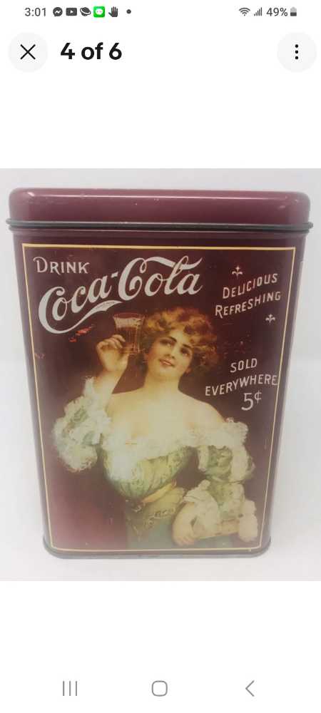 Coca-Cola Metal Tin "The Palms” Victorian 1985 - Coca-Cola vinyl figure collectible - Main Image 2