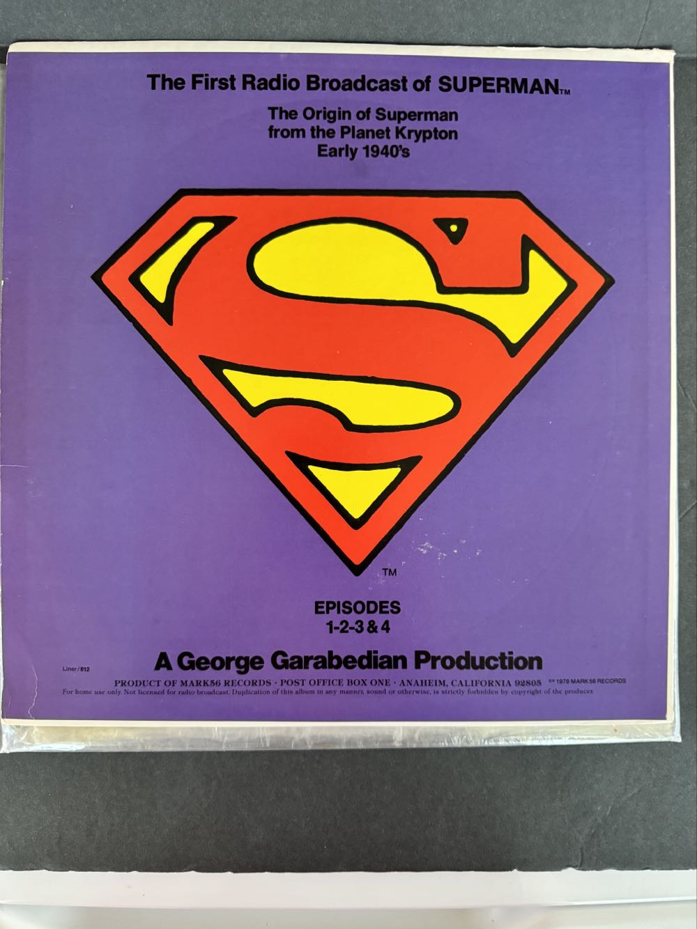 Superman Record Album Original Radio Broadcast  vinyl figure collectible - Main Image 3