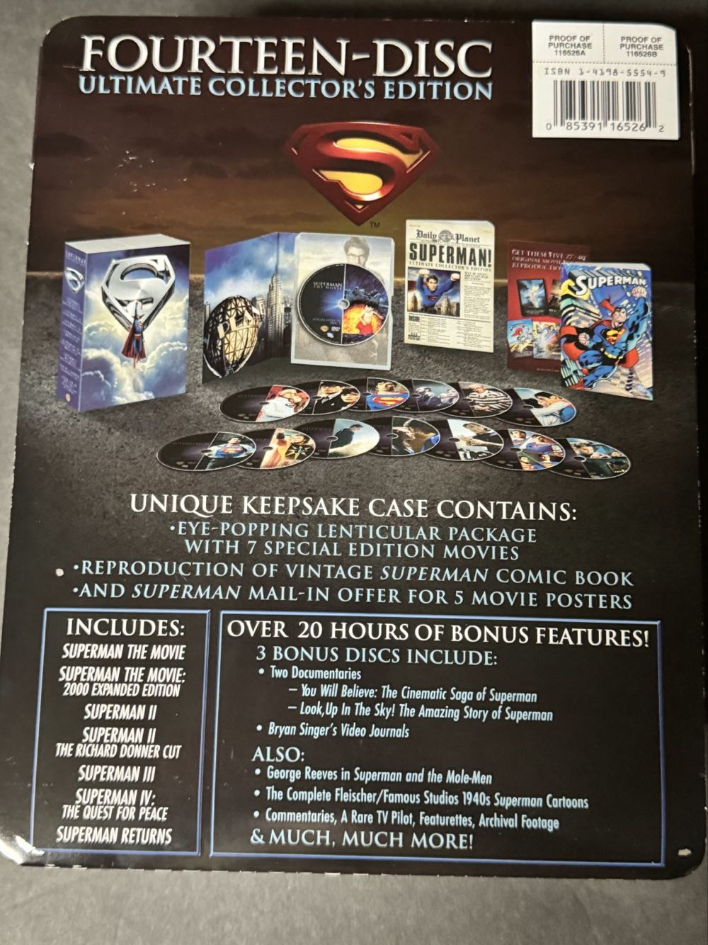 Superman Ultimate Collector’s Edition Superman Superman Ii Superman Ii: The Richard Donner Cut Superman Iii Superman Iv: The Quest For Peace Superman Returns Dvd  vinyl figure collectible [Barcode 085391165262] - Main Image 2
