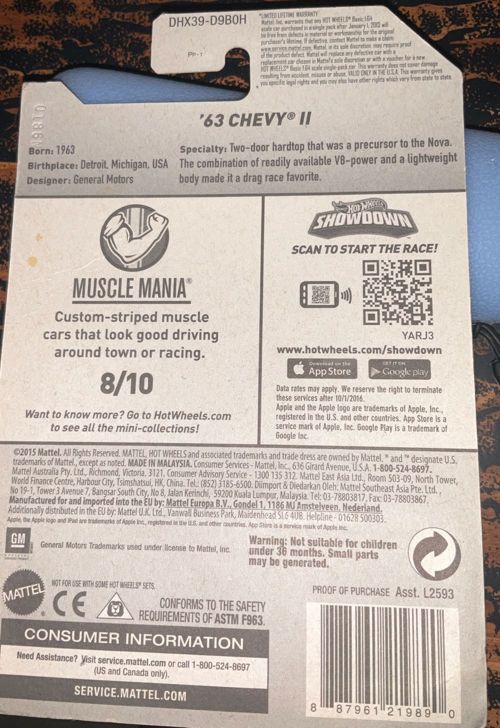 ’63 Chevy II -Hot Wheels Muscle Mania  vinyl figure collectible [Barcode 887961219890] - Main Image 2