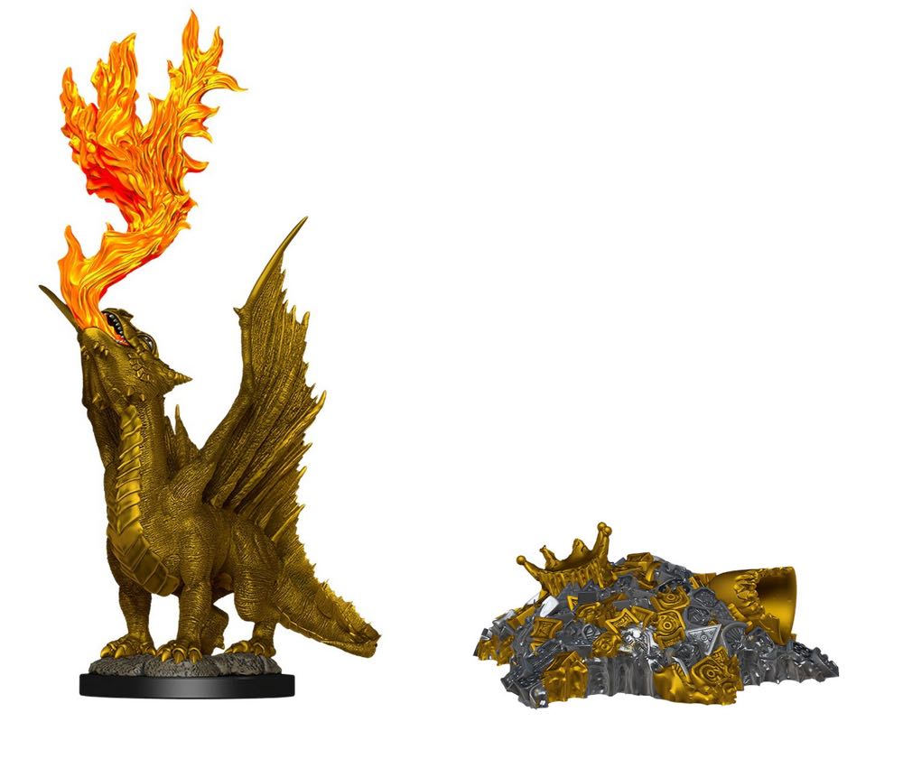 Nolzur’s Marvelous Miniatures: Gold Dragon Wyrmling & Small Treasure Pile - Dungeons & Dragons vinyl figure collectible [Barcode 634482900284] - Main Image 4
