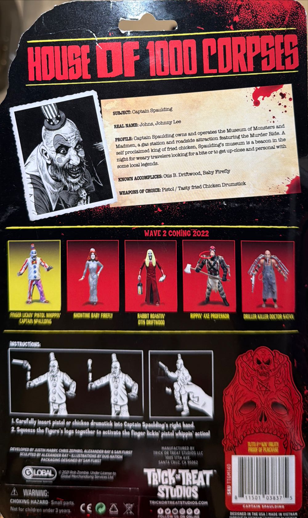 Captain Spaulding - House of 1000 Corpses vinyl figure collectible [Barcode 811501038375] - Main Image 2