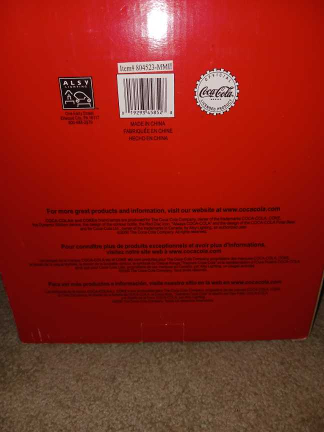 Coca-Cola Lamp Stained Glass Style Accent 2000 - Coca-Cola vinyl figure collectible - Main Image 2