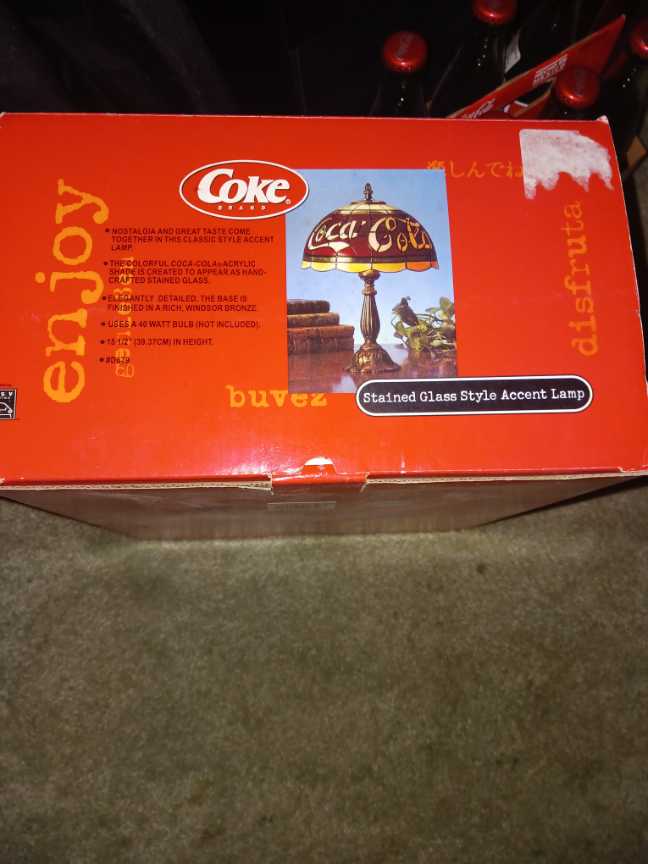 Coca-Cola Lamp Stained Glass Style Accent 2000 - Coca-Cola vinyl figure collectible - Main Image 3