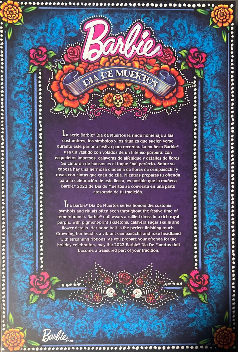 Mattel Barbie & Ken ”dia De Los Muertos Barbie Signature Doll Barbie Día De Muertos Day Of The Dead Doll Calavera Face Hby09 Mint Box New Hby09 New Dia Fashion Collectible Dolls Nib Muertos” Ruffled Brand  vinyl figure collectible [Barcode 194735004881] - Main Image 2