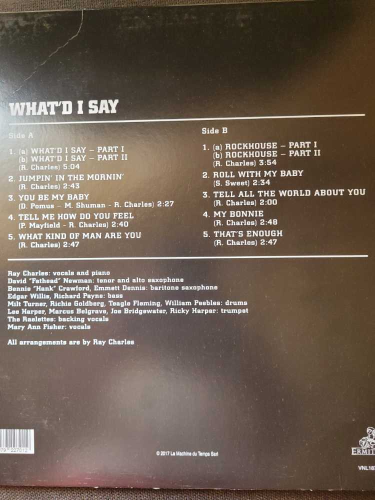 Ray Charles - What’d I Say Vinyl  vinyl figure collectible [Barcode 8032979227012] - Main Image 2