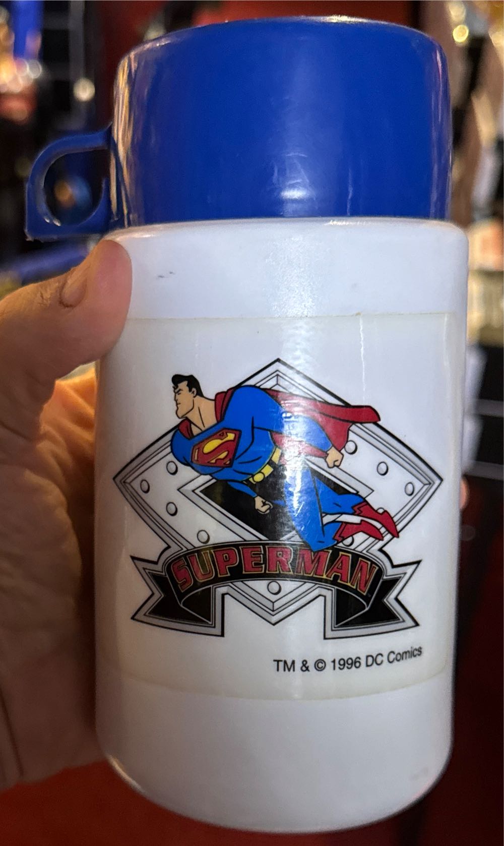 Superman Lunchpail plastic thermos brand with thermos  vinyl figure collectible - Main Image 2