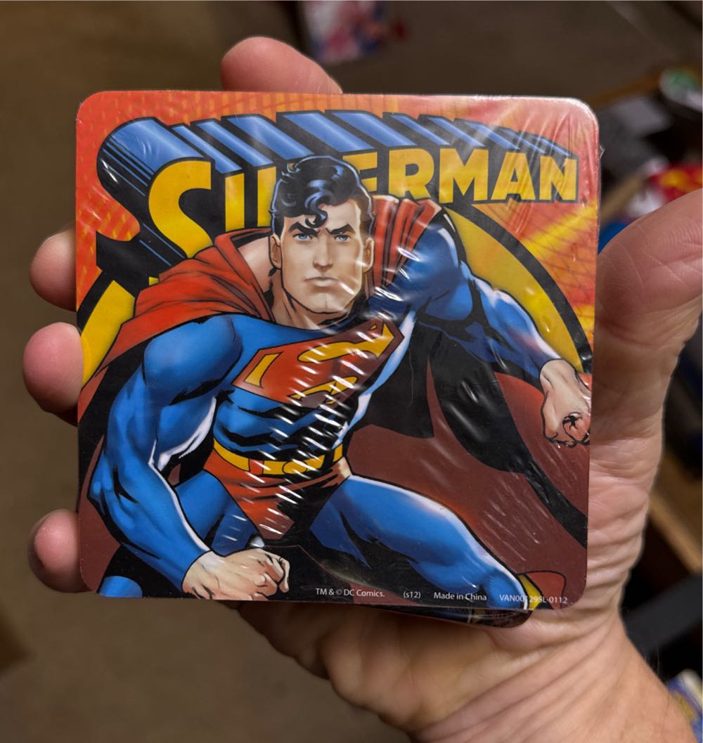 Superman drink coasters set of six  vinyl figure collectible - Main Image 2