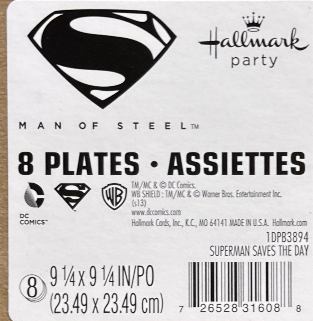 Superman Party Paper Plates - DC Comics vinyl figure collectible - Main Image 2