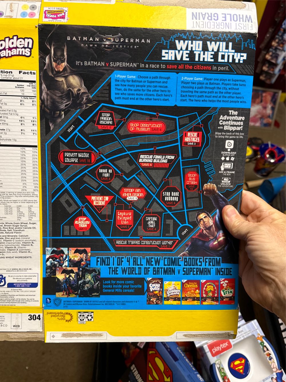 Batman vs Superman Golden Grahams Cereal Box  vinyl figure collectible [Barcode 016000456747] - Main Image 2