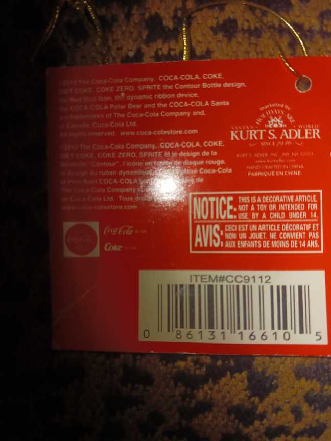 Coca-Cola Santa Drinking Coke From Bottle Kurt & Adler 2012 - Coca-Cola vinyl figure collectible - Main Image 3