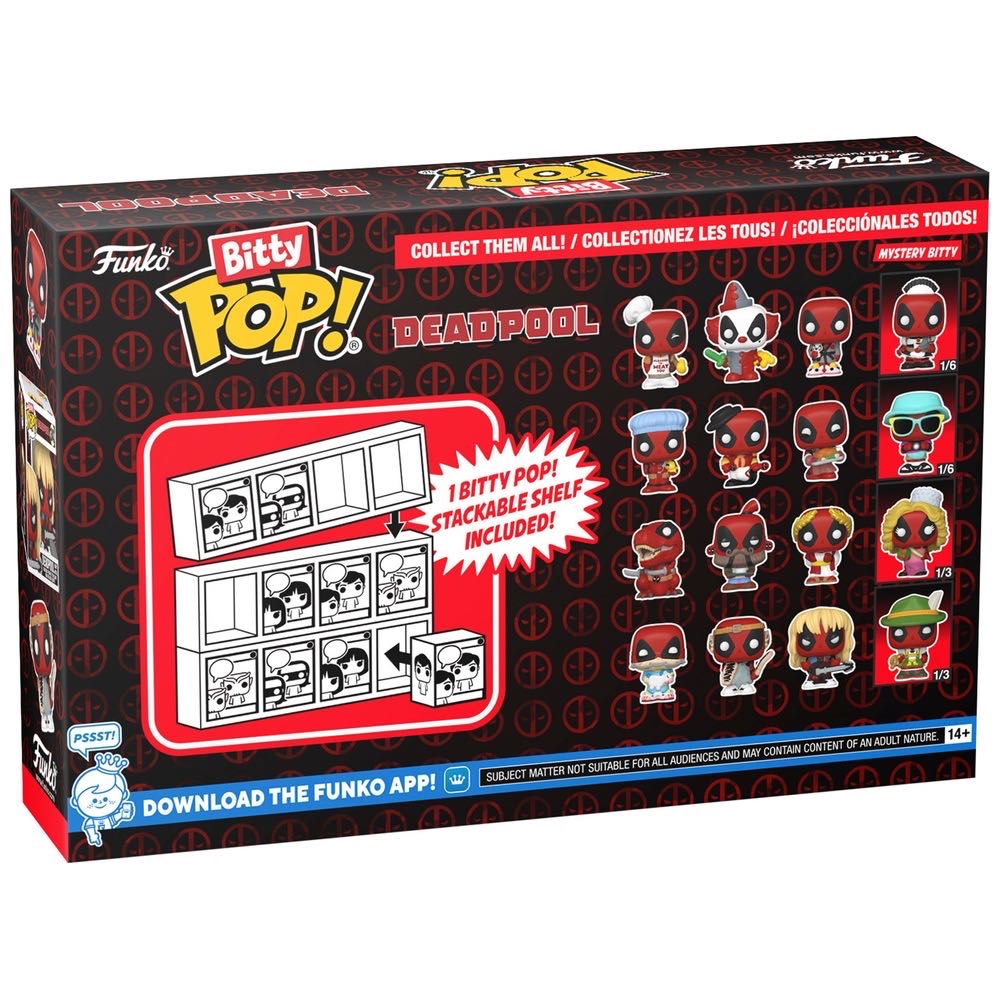 Funko Bitty Pop!: Deadpool Mini Collectible Toys 4-pack Deadpool Bathtime Deadpool Flamenco Deadpool Supper Hero & Mystery Chase Figure Styles May Vary  vinyl figure collectible [Barcode 889698849609] - Main Image 2
