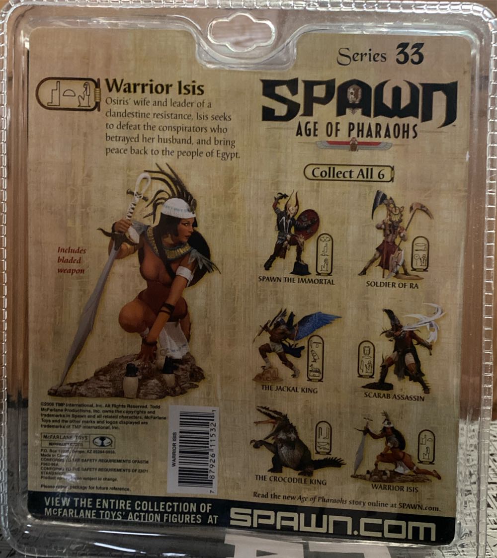 Mcfarlane Warrior Isis Spawn Series 33 Age Of Pharaohs Action Sealed New  vinyl figure collectible [Barcode 787926115321] - Main Image 2
