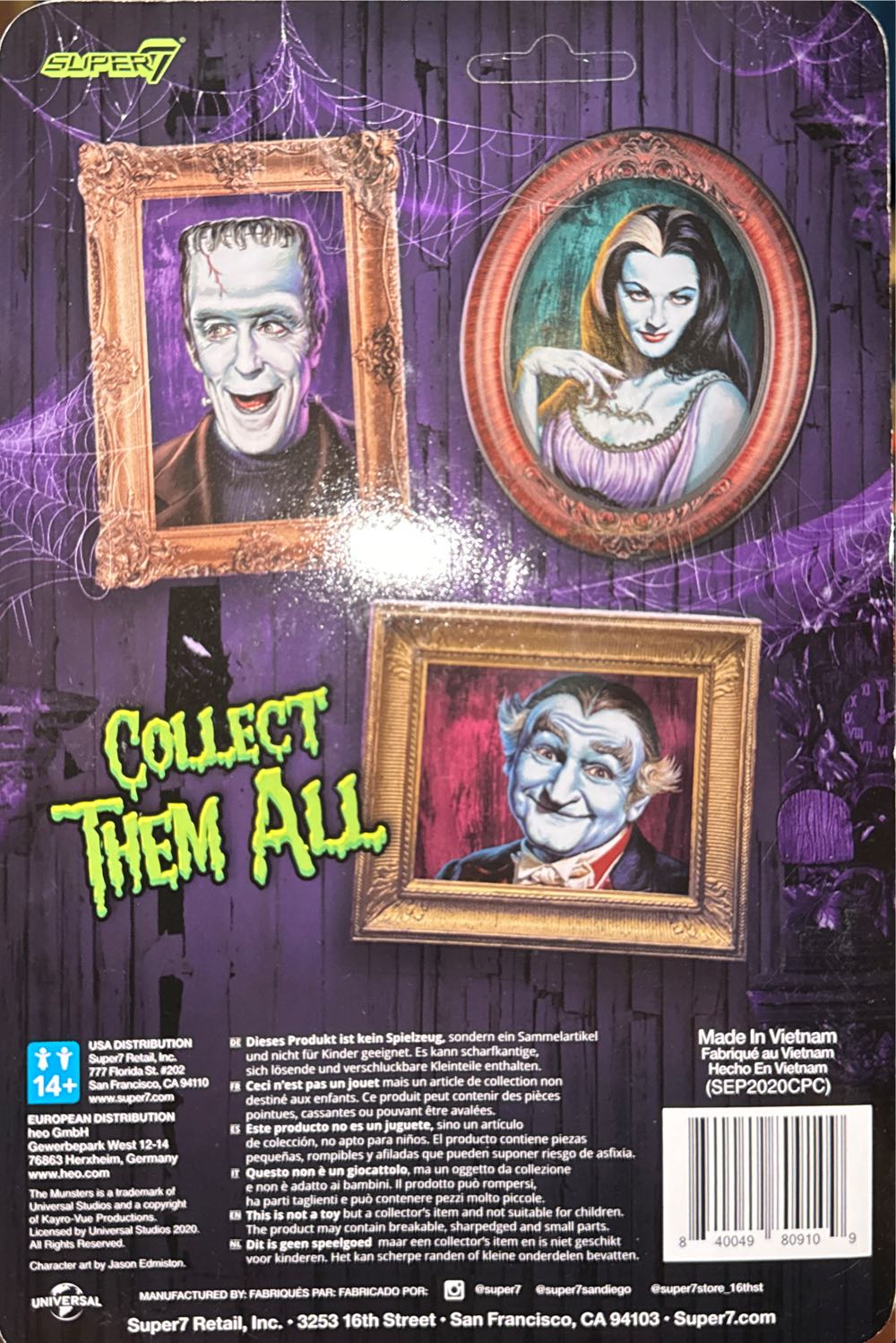 Herman Munster  vinyl figure collectible [Barcode 840049809109] - Main Image 2