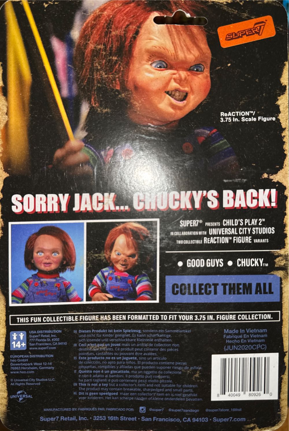 Super7 Childs Play 2 Chucky Regular  - Child’s Play vinyl figure collectible [Barcode 840049809260] - Main Image 2