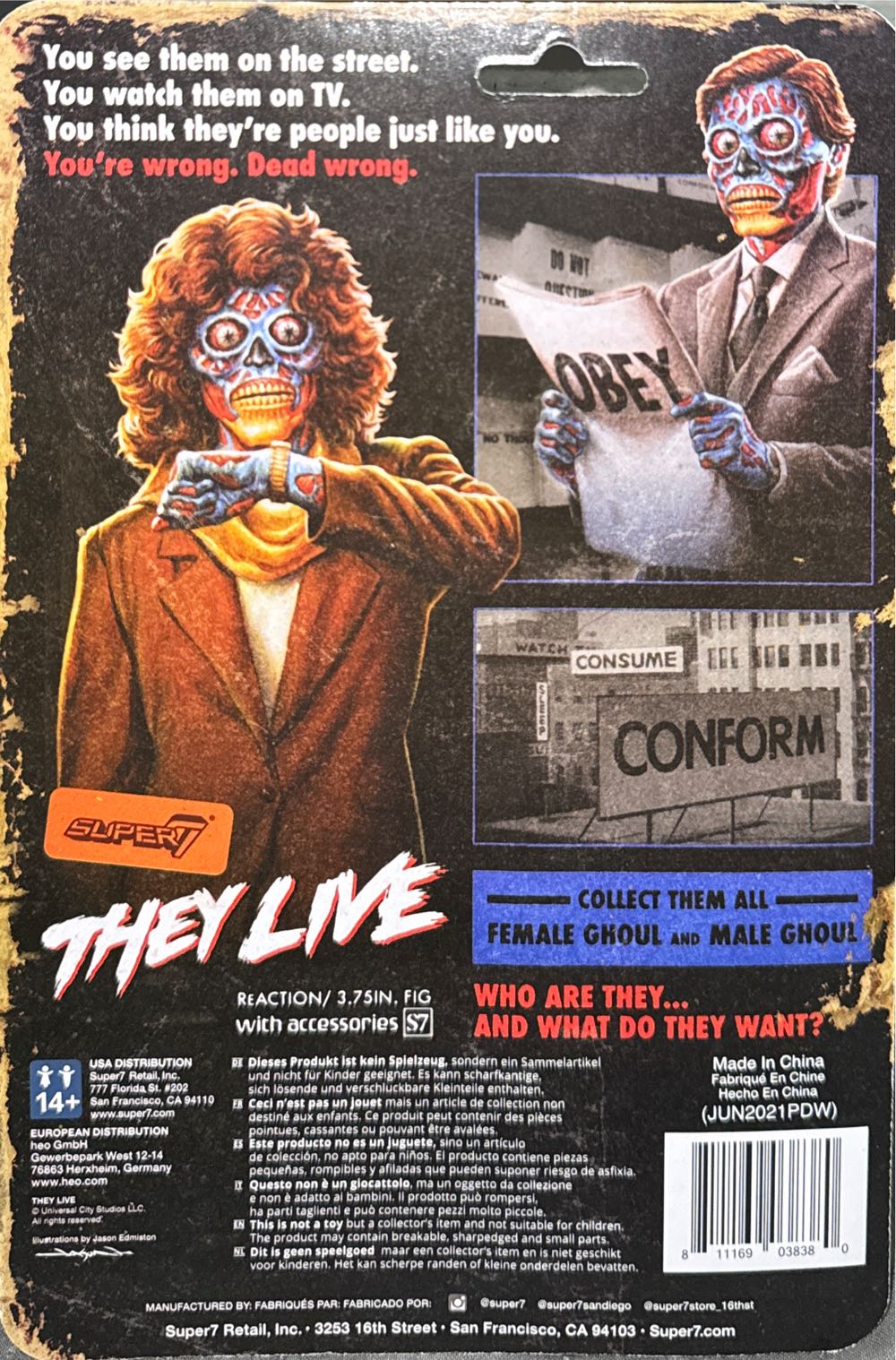 Super7 They Live Female Alien Color - They Live vinyl figure collectible [Barcode 811169038380] - Main Image 2