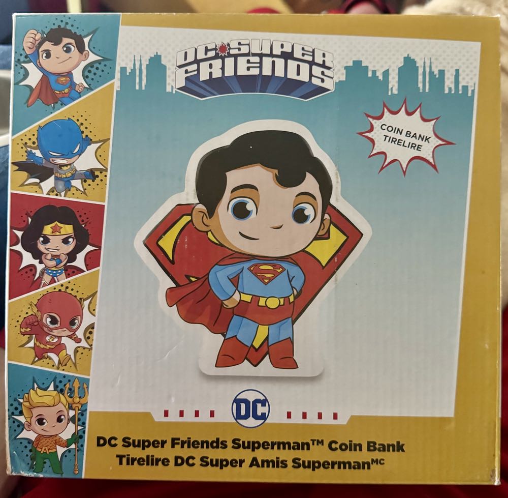 Dc Comics Superfriends Superman Coin Bank 7.48 Inch Multicolor  vinyl figure collectible [Barcode 028399139705] - Main Image 2
