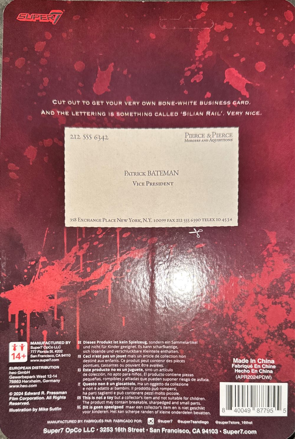 Super7 American Psycho Patrick Bateman  - American Psycho vinyl figure collectible [Barcode 840049877955] - Main Image 2