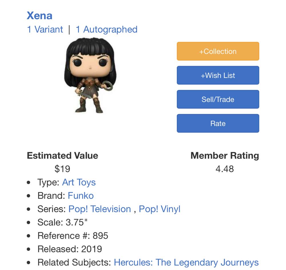 Funko Pop Xena/Warrior Princess - Funko vinyl figure collectible [Barcode 889698403573] - Main Image 4