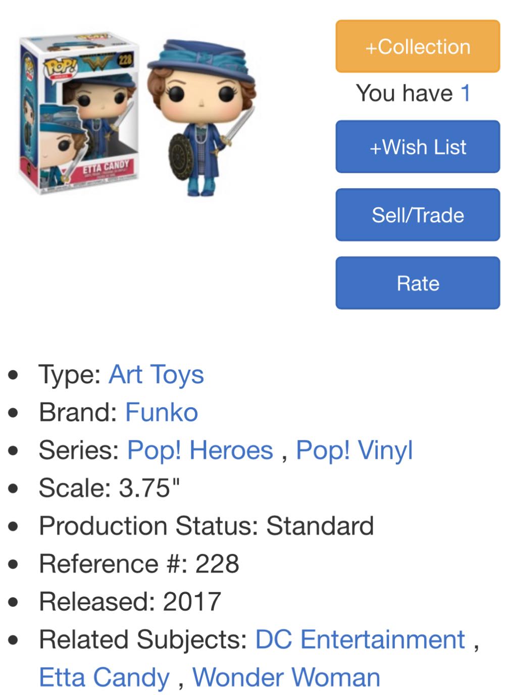 Etta Candy - Wonder Woman vinyl figure collectible [Barcode 889698249720] - Main Image 4