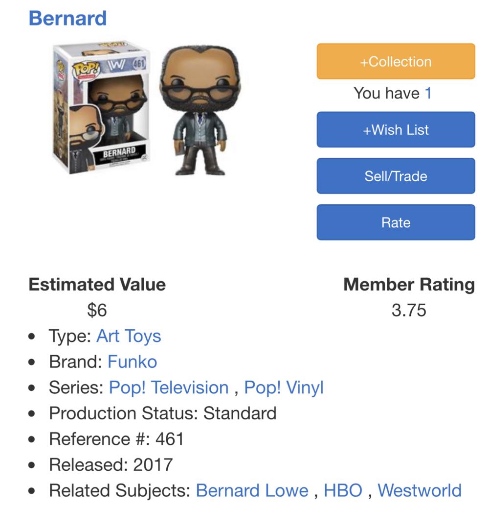 Bernard Lowe - Westworld vinyl figure collectible [Barcode 889698135276] - Main Image 4