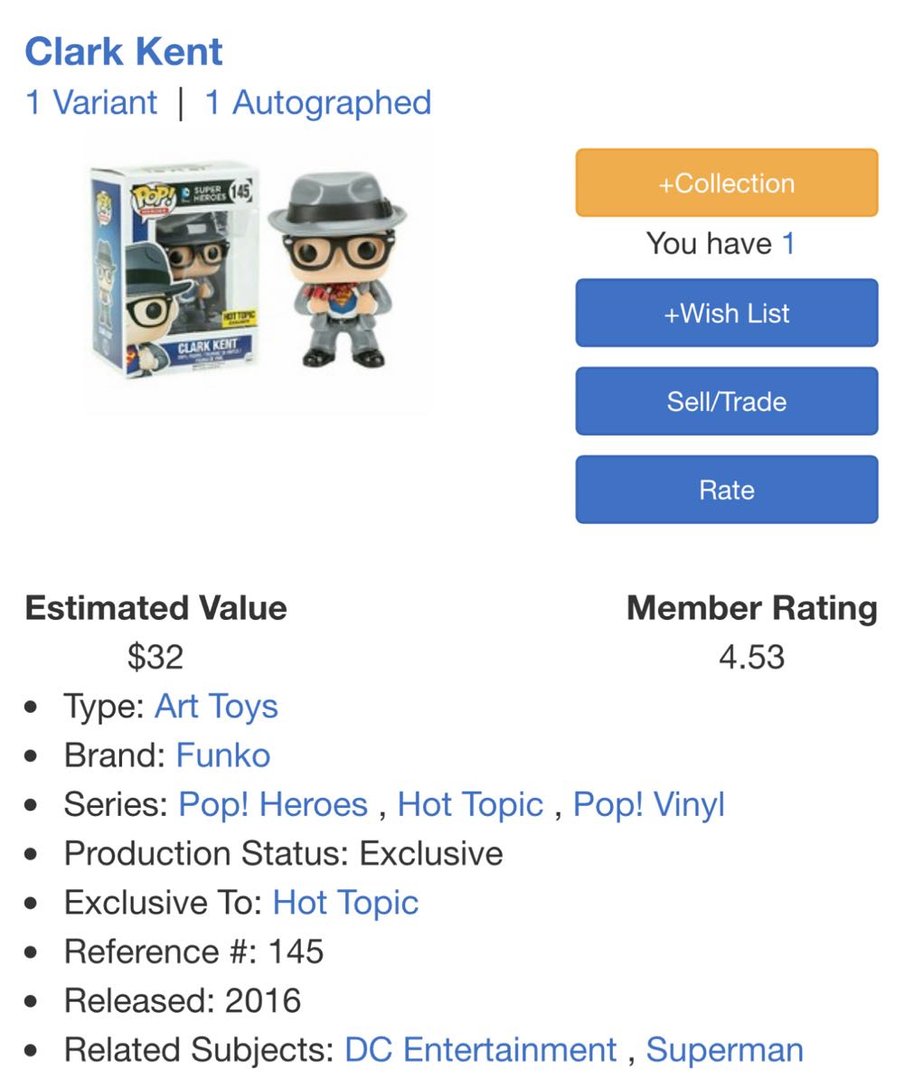 Clark Kent, Super Heroes  vinyl figure collectible [Barcode 889698104852] - Main Image 4