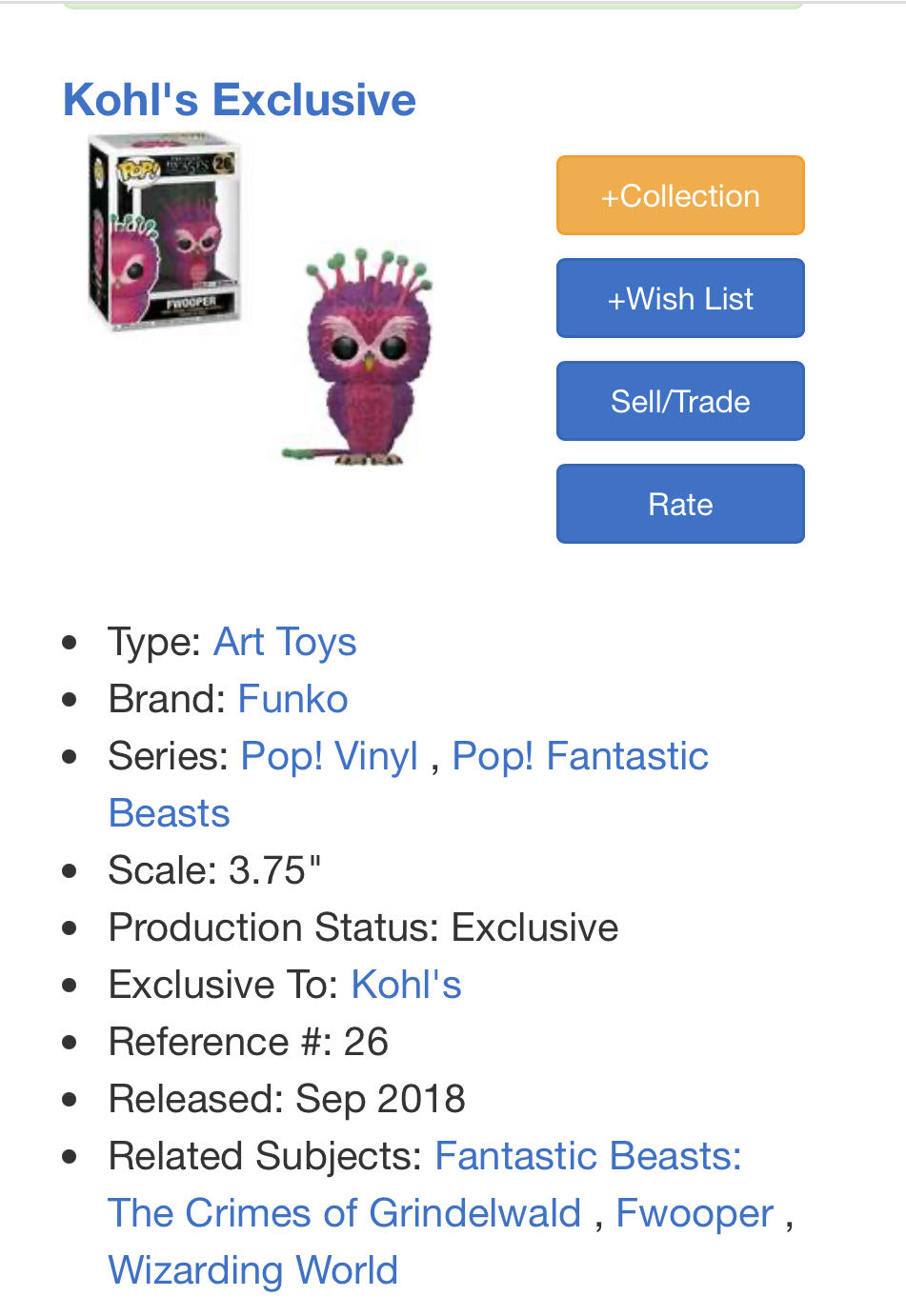 Fwooper  vinyl figure collectible [Barcode 889698342438] - Main Image 4