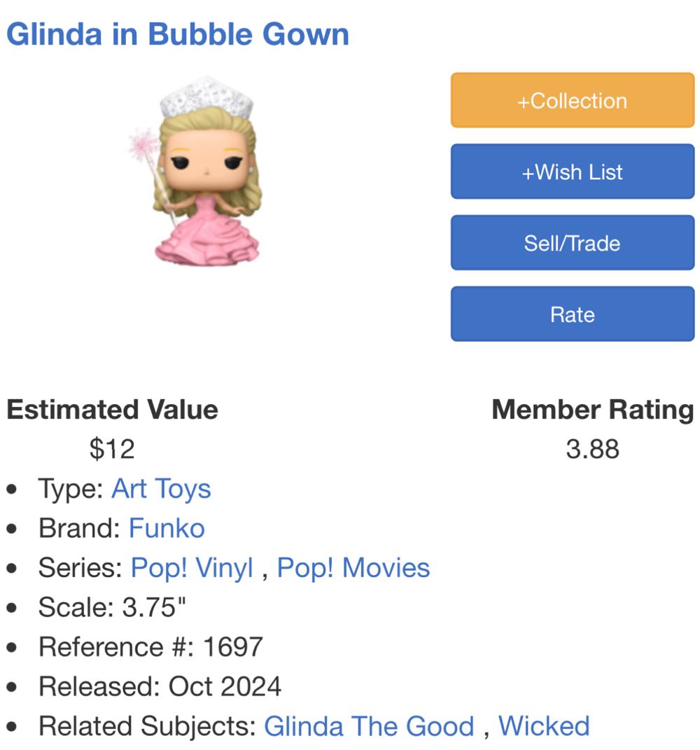 Glinda In Bubble Gown  vinyl figure collectible [Barcode 889698797481] - Main Image 4
