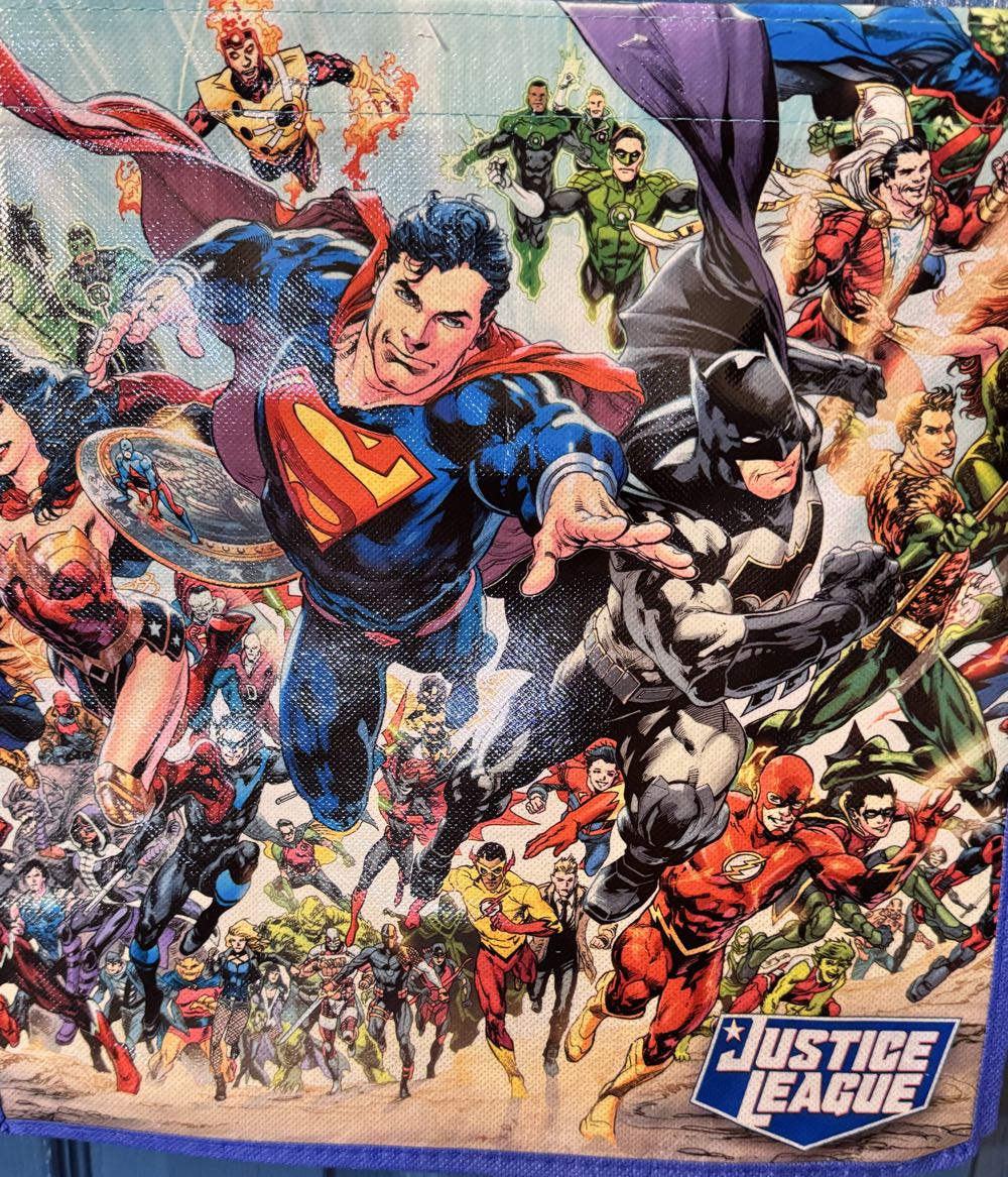 Superman Batman Green Lantern And Flash Collectable Large Reusable Tote Bag  vinyl figure collectible [Barcode 810033699054] - Main Image 2