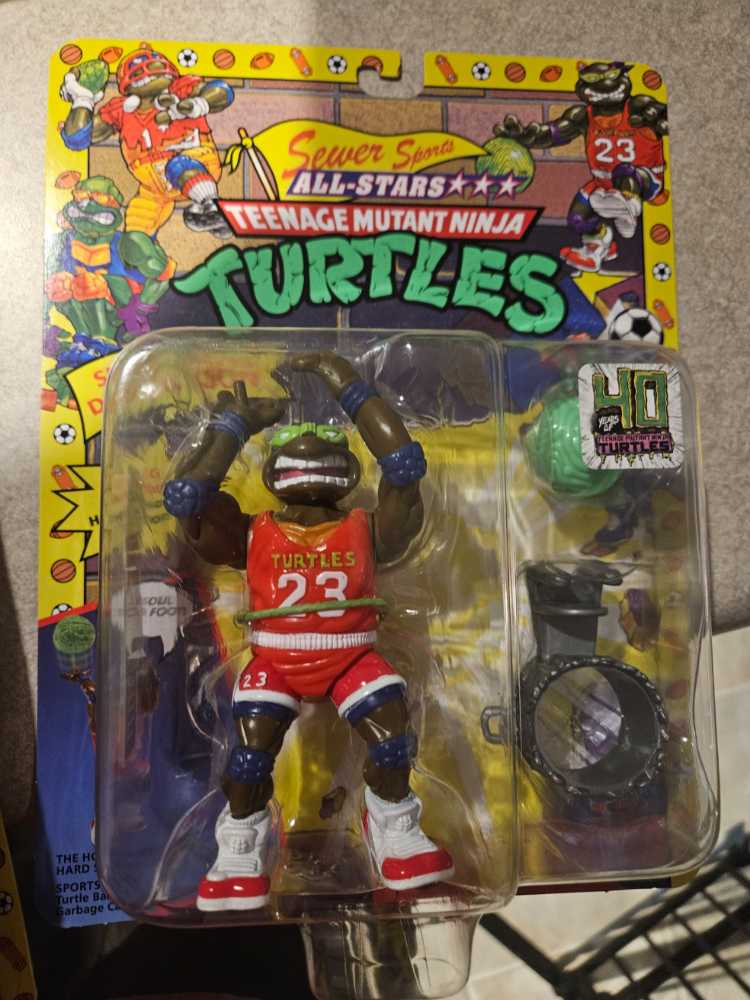 Tmnt Sewer Sports Slam Dunkin Don Donatello Ninja Turtles All Stars New Playmates Teenage Mutant 40 Of Action Dunkin’ 40th  vinyl figure collectible [Barcode 043377818083] - Main Image 2