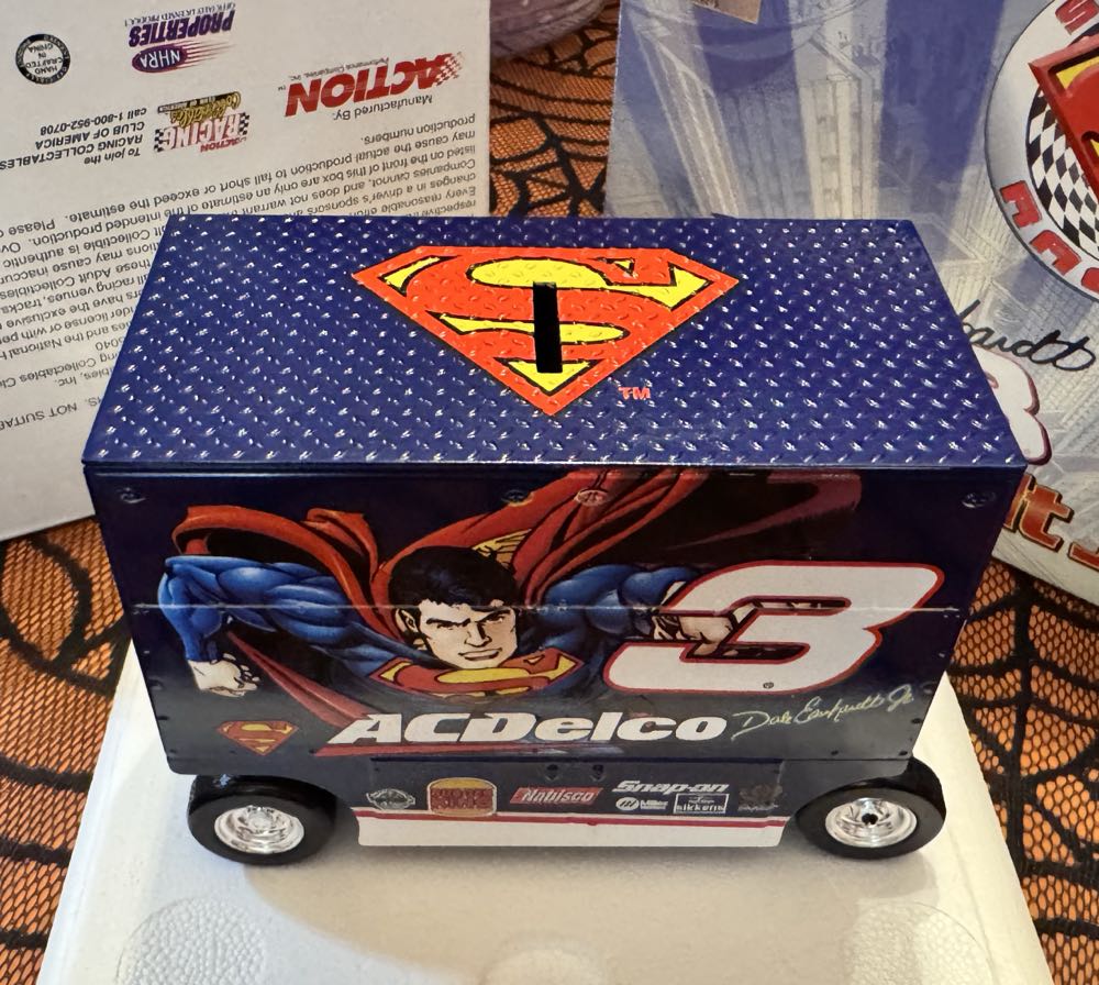 Dale Earnhardt Jr Superman Pit Wagon ‘99 Coin Bank  vinyl figure collectible - Main Image 2