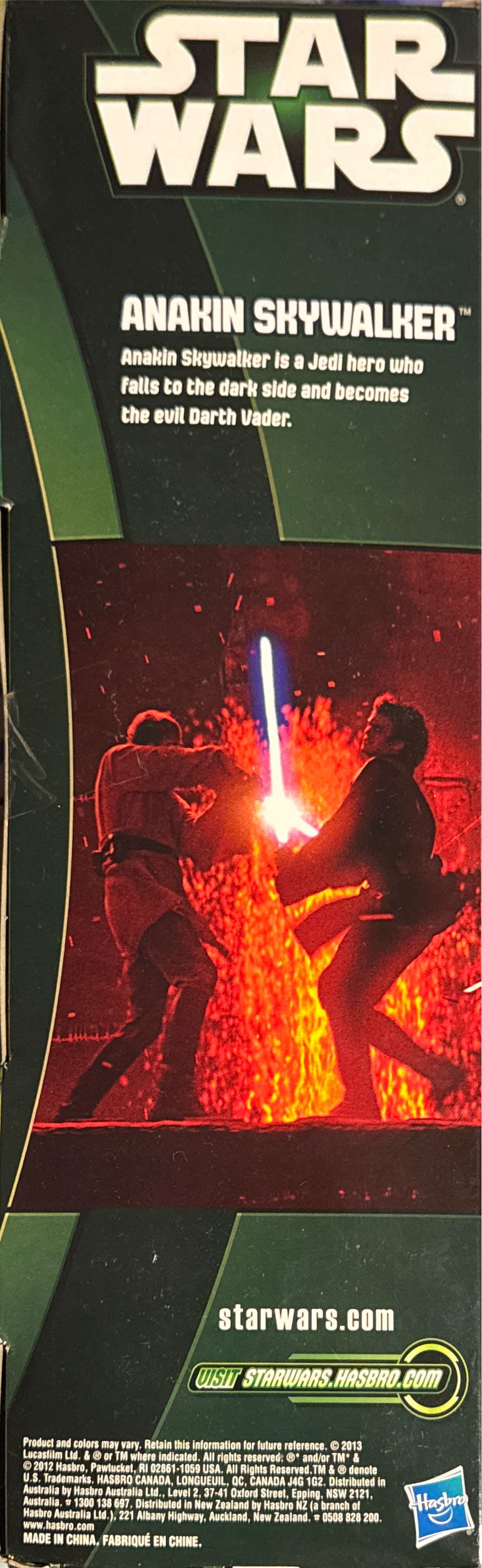 Skywalker Hero Series Action Hasbro Star Wars Anakin Skywalker W Lightsaber 12” Nib 12 Inch Scale  vinyl figure collectible [Barcode 653569808039] - Main Image 2