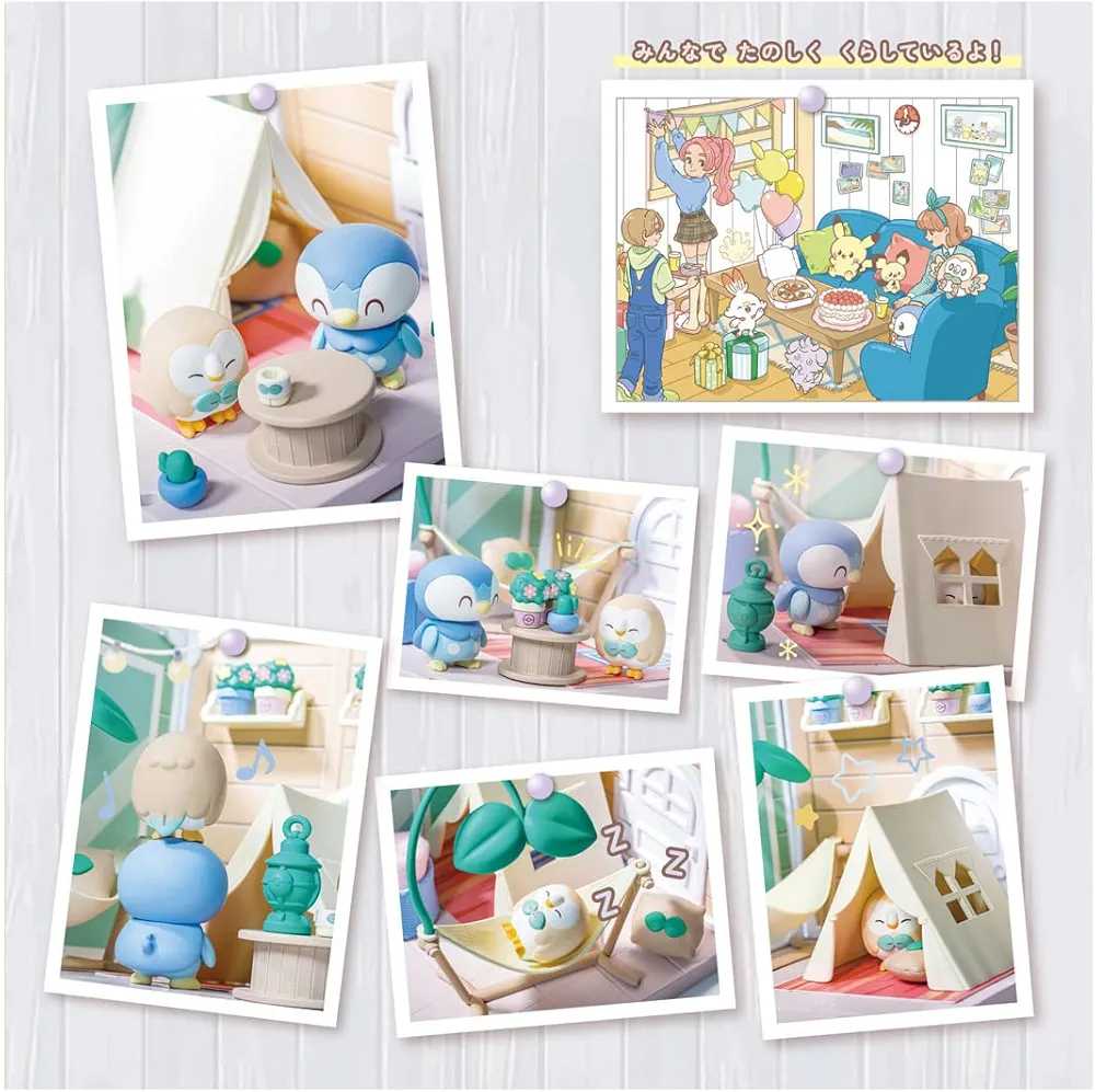 Takara Tomy Pokemon Peaceful Place House Terrace Set (Prinplup & Rowlet) - Pokémon vinyl figure collectible - Main Image 2