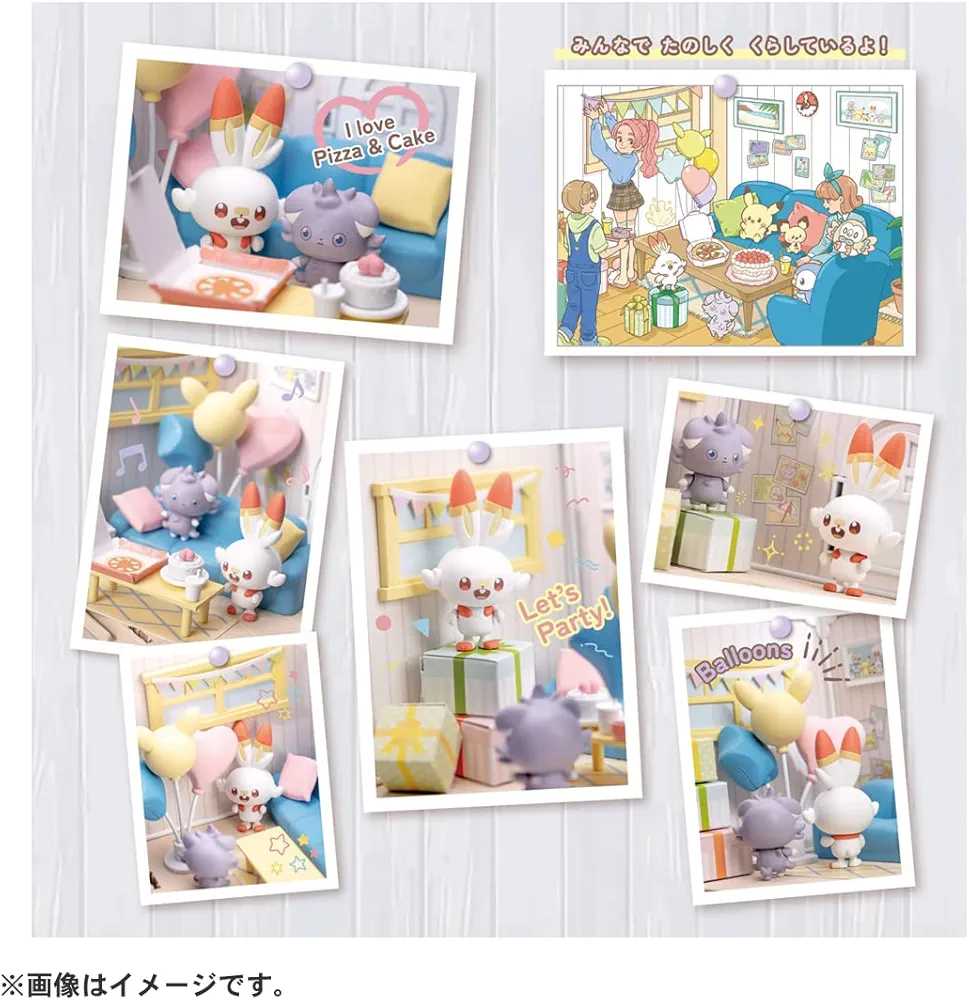 Takara Tomy Pokemon Peaceful Place House Lounge (Espurr & Scorbunny) - Pokémon vinyl figure collectible - Main Image 3