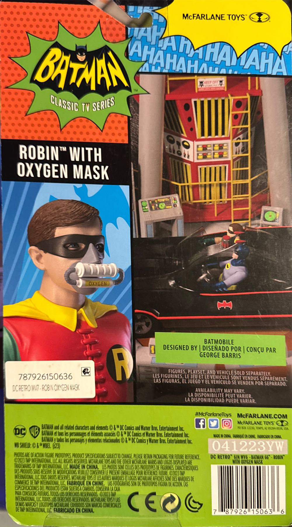 Bandai Mcfarlane Dc Retro Batman 66 Action Figure Robin With Oxygen Mask Multicolor Tm15063  vinyl figure collectible [Barcode 787926150636] - Main Image 2