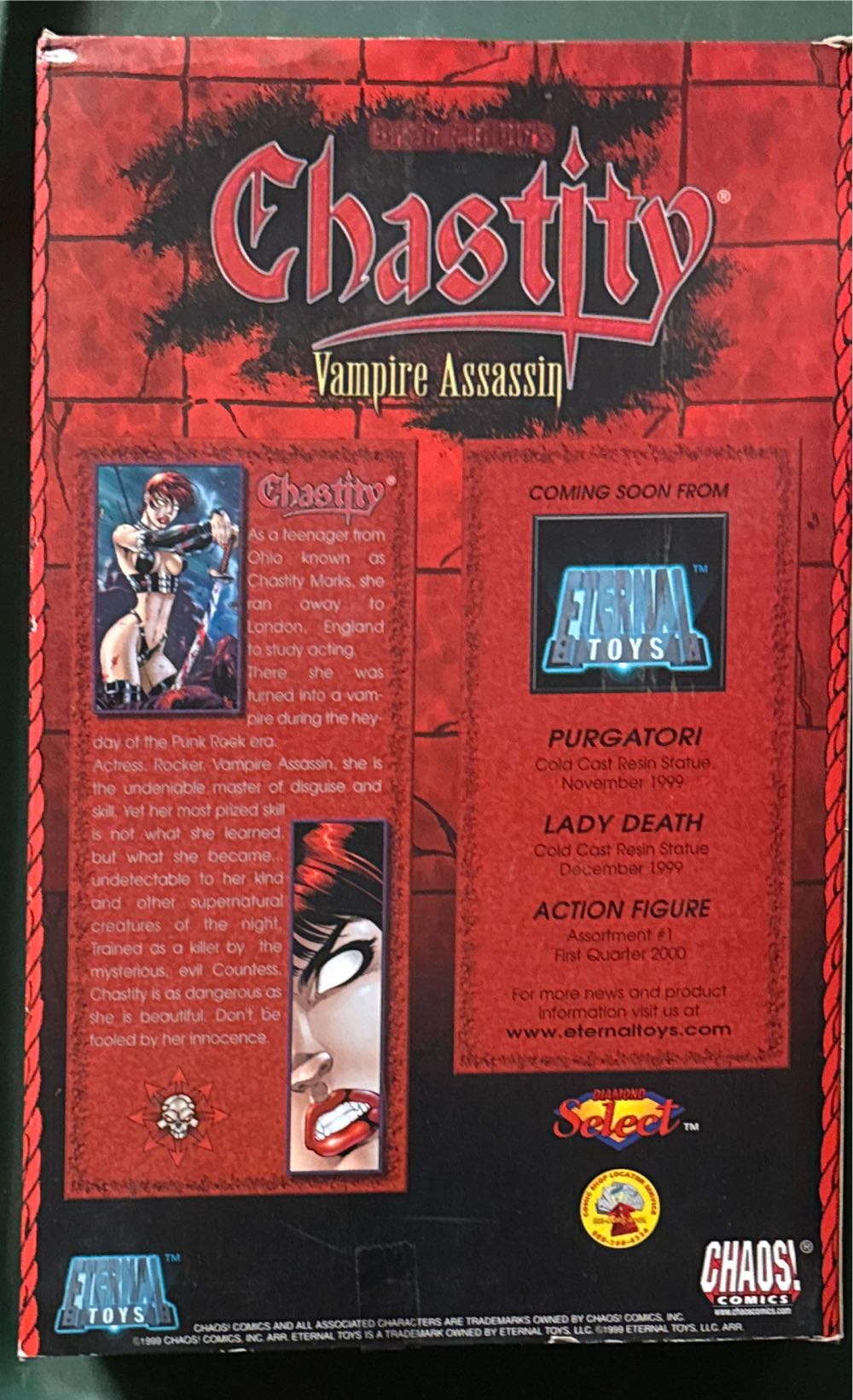 Vintage Brian Pulido’s Vampire Chasity Assassin Brian Pulidos Chastity Vampire Assassin Eternal Chaos 12” 12” Pulido’s Action  vinyl figure collectible [Barcode 699788200018] - Main Image 3