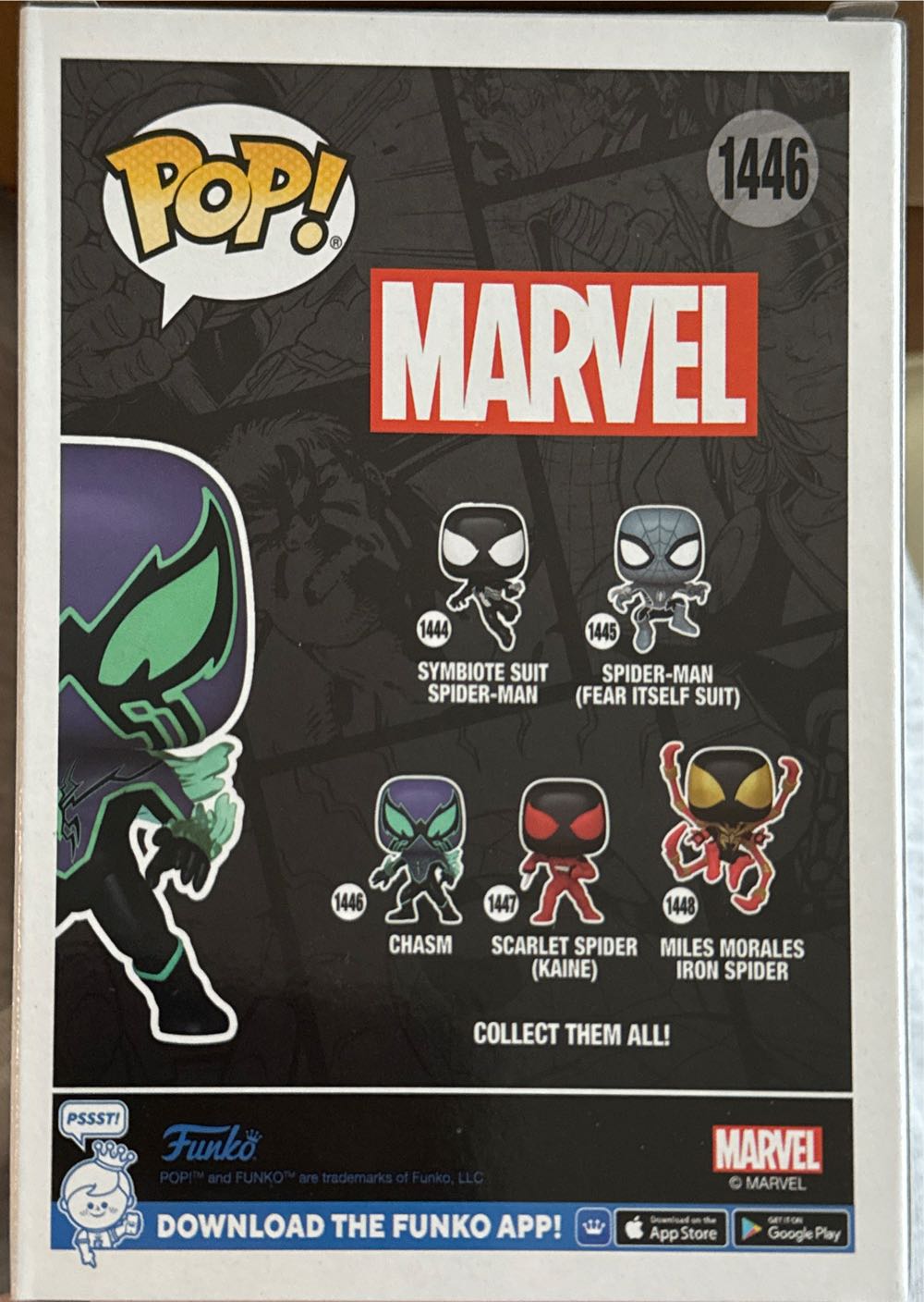 Chasm Funko Pop! Marvel: Chasm # 1446 - Spider-Man vinyl figure collectible [Barcode 889698837514] - Main Image 4