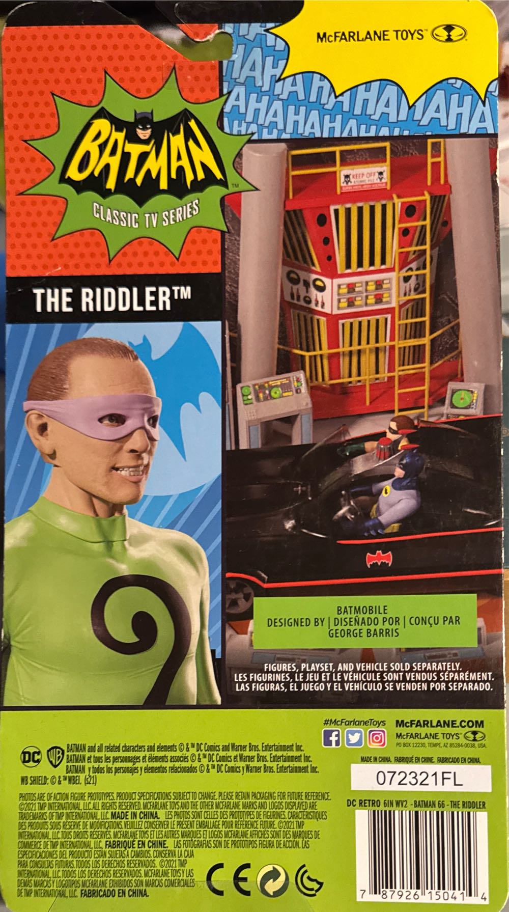 Mcfarlane Toys Dc Multiverse Dc Retro The Riddler Action Figure With Action Word Bubbles Collectible Dc Retro ’s Tv Figure Ages 12 Multicolor 5-inch  vinyl figure collectible [Barcode 787926150414] - Main Image 2