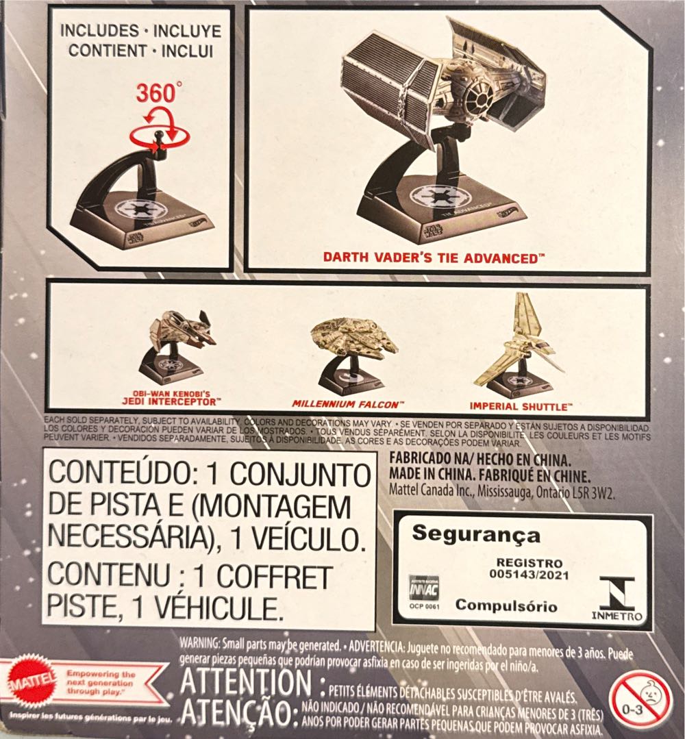 Hot Wheels Star Wars Starships Select Premium Diecast Darth Vader’s Tie Advanced Includes 1 Vehicle 1 Display Stand  vinyl figure collectible [Barcode 194735074846] - Main Image 2