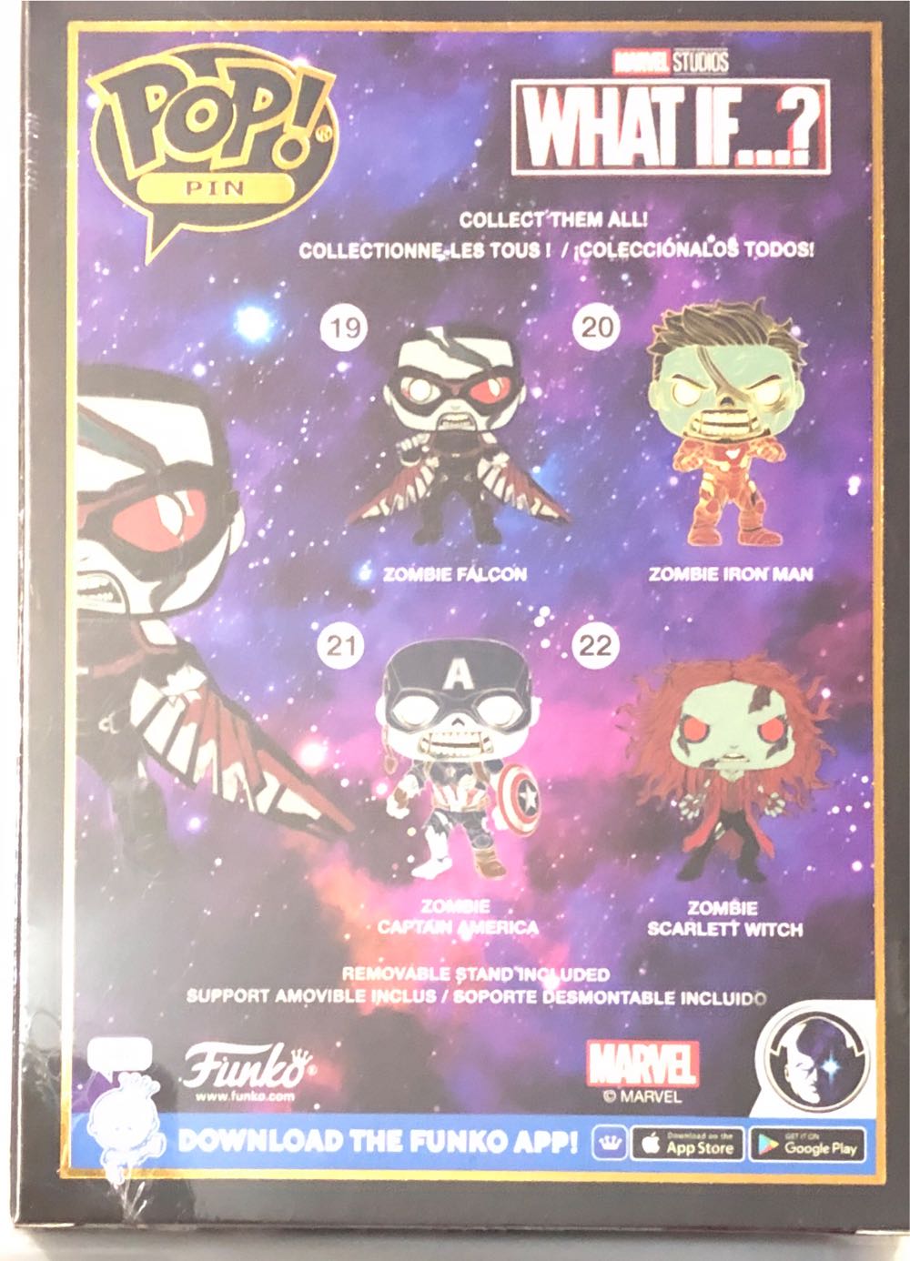 Funko Pop! Pin: Marvel What If…? Zombie Falcon  vinyl figure collectible [Barcode 671803441125] - Main Image 3