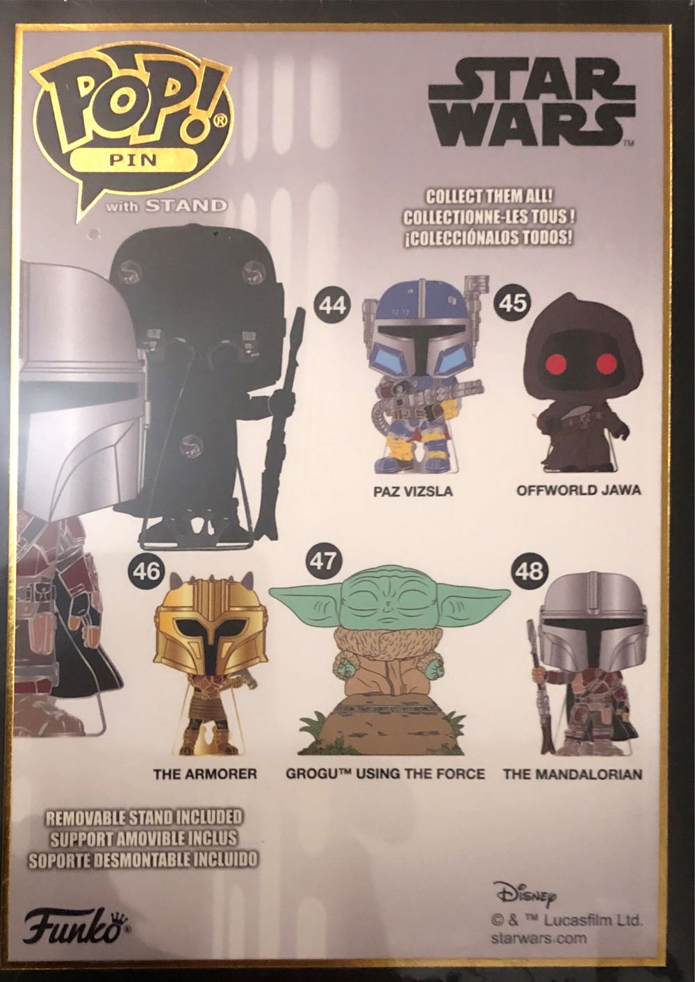 Mandolorian Wars Mando The Star Wars The Mandalorian Enamel Pins Star Wars: Mando Pin Pop! Funko Mandolorian With  vinyl figure collectible [Barcode 671803474000] - Main Image 3