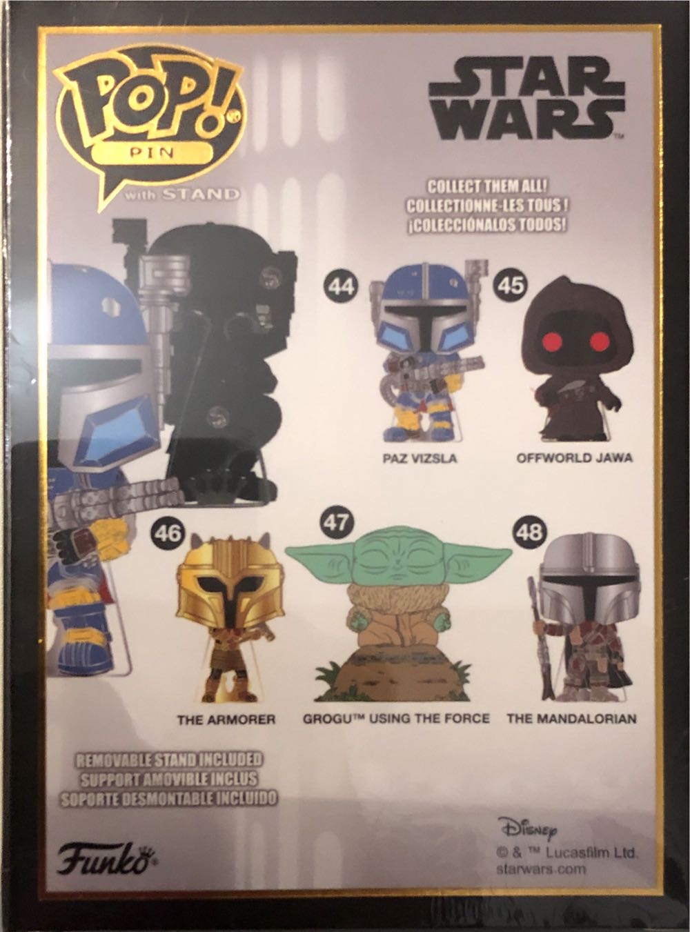 PAZ Vizsla Star Wars Paz Vizsla Pin Pop! Funko Vizsla Heavy Armor Mando With #44 Loungefly The Mandalorian Stand Enamel Wars:  vinyl figure collectible [Barcode 671803473966] - Main Image 2