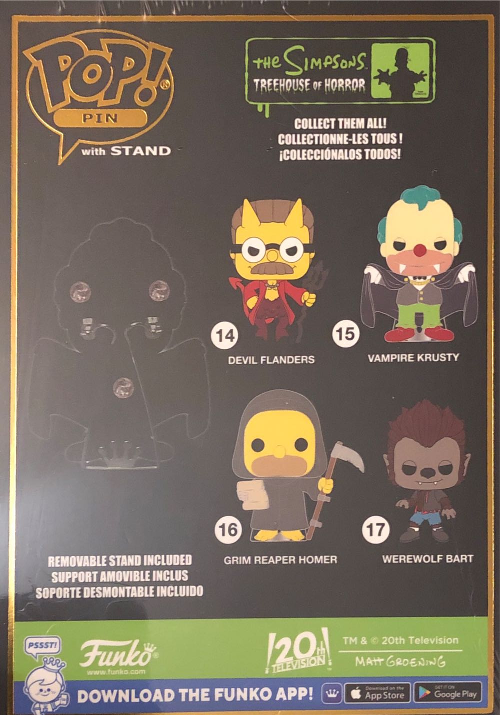 Funko Pop! Pin: The Simpsons Treehouse Of Horror Vampire Krusty  vinyl figure collectible [Barcode 671803469327] - Main Image 2
