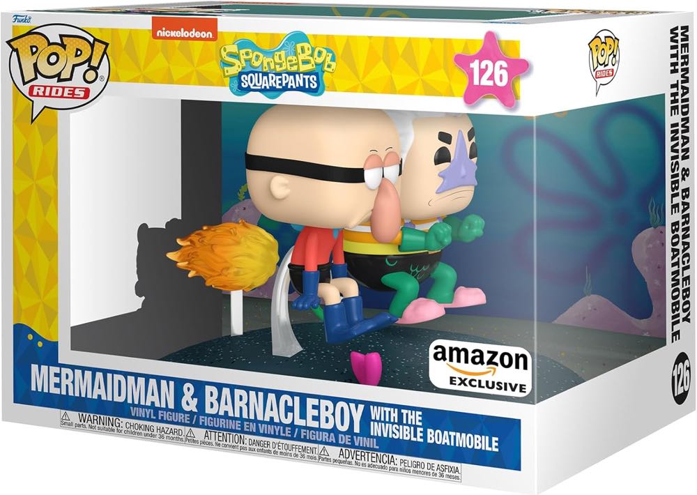 Mermaid Man And Burnkleboy With The Invisible Boatmobile - SpongeBob SquarePants vinyl figure collectible [Barcode 889698845724] - Main Image 2